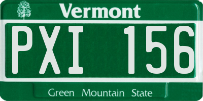 VT license plate PXI156