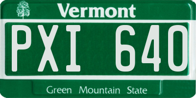 VT license plate PXI640