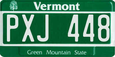 VT license plate PXJ448