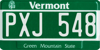 VT license plate PXJ548