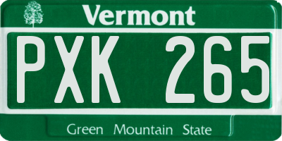 VT license plate PXK265
