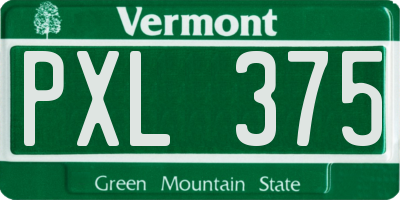 VT license plate PXL375