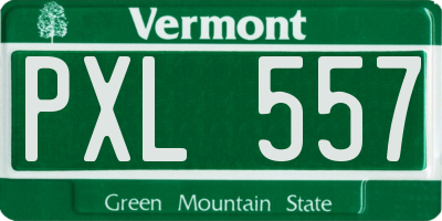 VT license plate PXL557