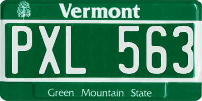 VT license plate PXL563