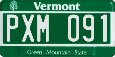 VT license plate PXM091
