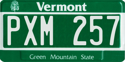 VT license plate PXM257