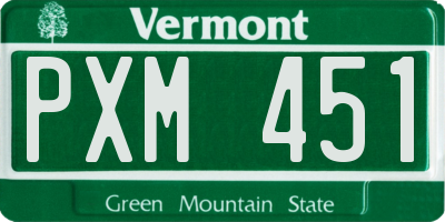 VT license plate PXM451