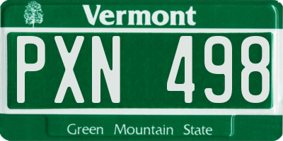 VT license plate PXN498