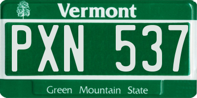 VT license plate PXN537