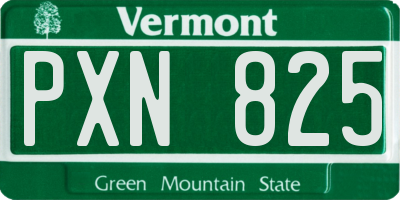 VT license plate PXN825