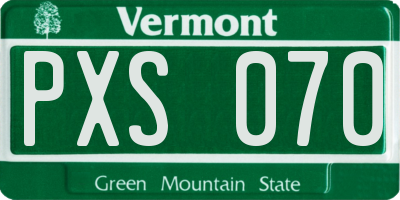 VT license plate PXS070