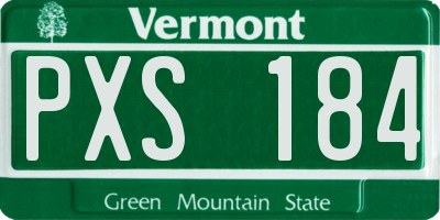 VT license plate PXS184