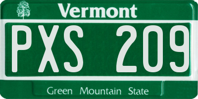 VT license plate PXS209