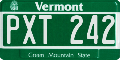 VT license plate PXT242