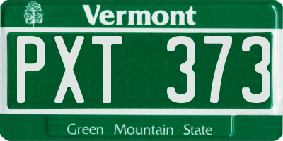 VT license plate PXT373