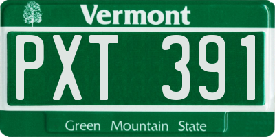 VT license plate PXT391