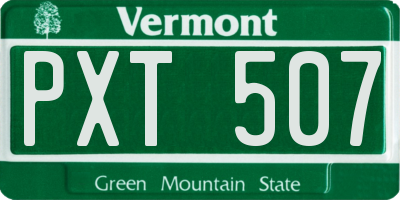 VT license plate PXT507
