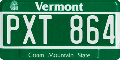 VT license plate PXT864