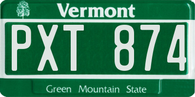 VT license plate PXT874