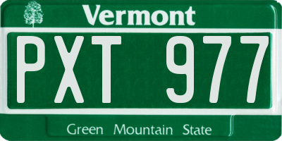 VT license plate PXT977