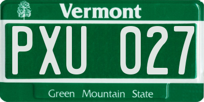 VT license plate PXU027
