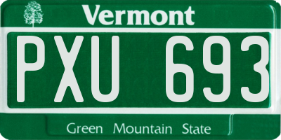 VT license plate PXU693