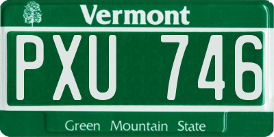 VT license plate PXU746