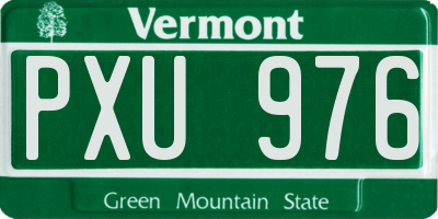 VT license plate PXU976