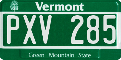 VT license plate PXV285