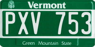 VT license plate PXV753