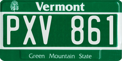 VT license plate PXV861