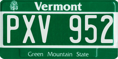 VT license plate PXV952