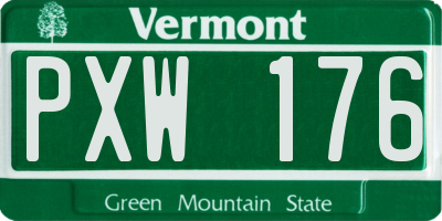 VT license plate PXW176