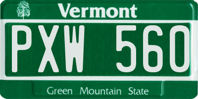 VT license plate PXW560