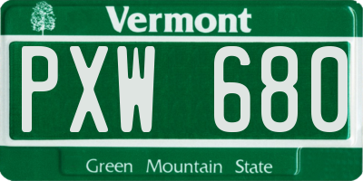 VT license plate PXW680