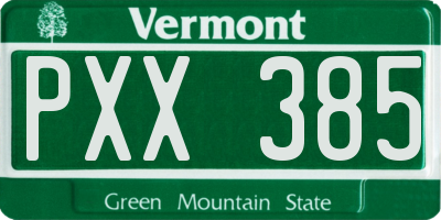 VT license plate PXX385