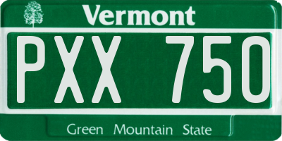 VT license plate PXX750