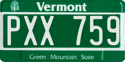 VT license plate PXX759
