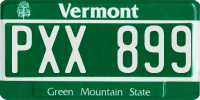 VT license plate PXX899