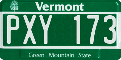 VT license plate PXY173