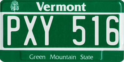 VT license plate PXY516