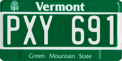 VT license plate PXY691