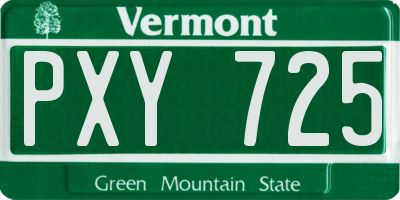 VT license plate PXY725