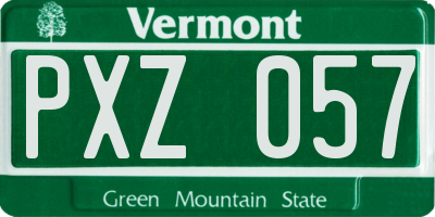 VT license plate PXZ057