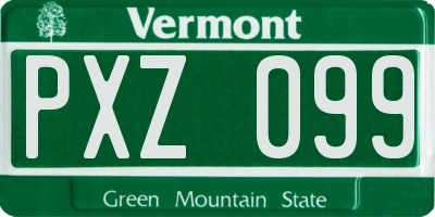 VT license plate PXZ099