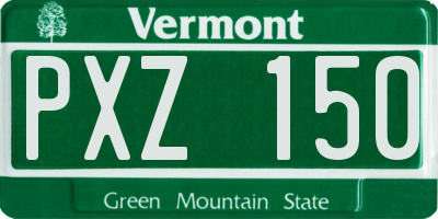 VT license plate PXZ150