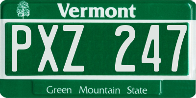 VT license plate PXZ247