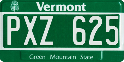 VT license plate PXZ625