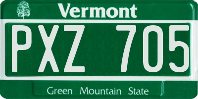 VT license plate PXZ705