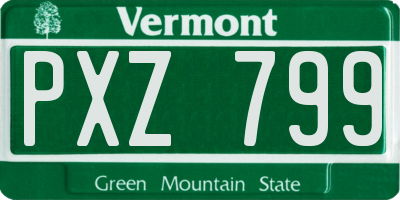 VT license plate PXZ799